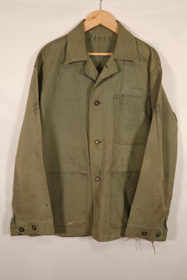 Real WWII U.S. Marine Corps USMC P41 HBT Jacket with Rare Buttons Used
