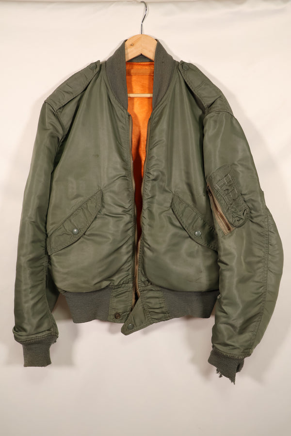 Real early 1960s USAF L2-B flight jacket with damaged ribs, no zipper slider