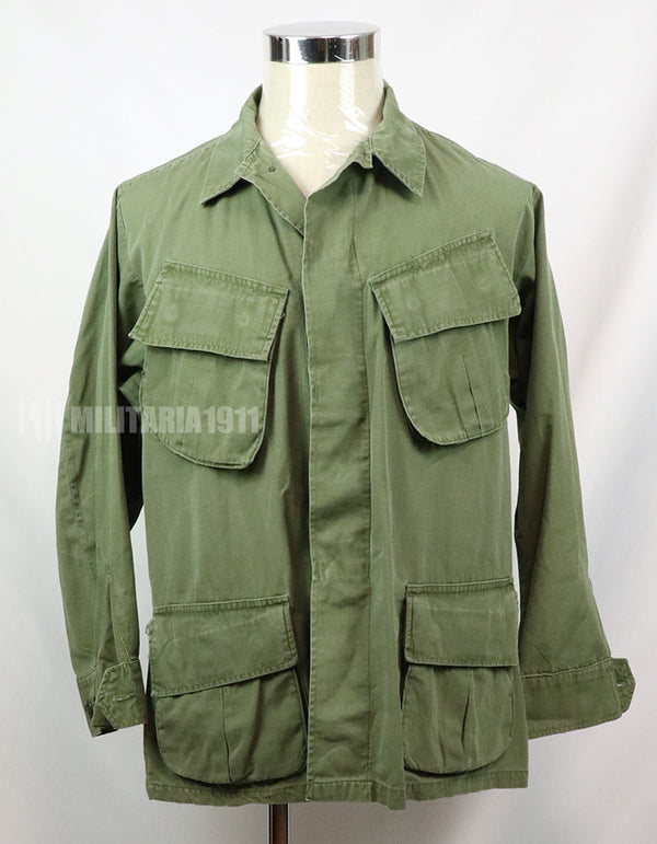 Original Late model ripstop fabric Jungle Fatigue S-R, partially damaged, made in 1968