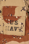 1990 Contract, S-R, U.S. Navy, US NAVY, Individual Item, 6C Desert Color, Chocolate Chip Camo Jacket, Used