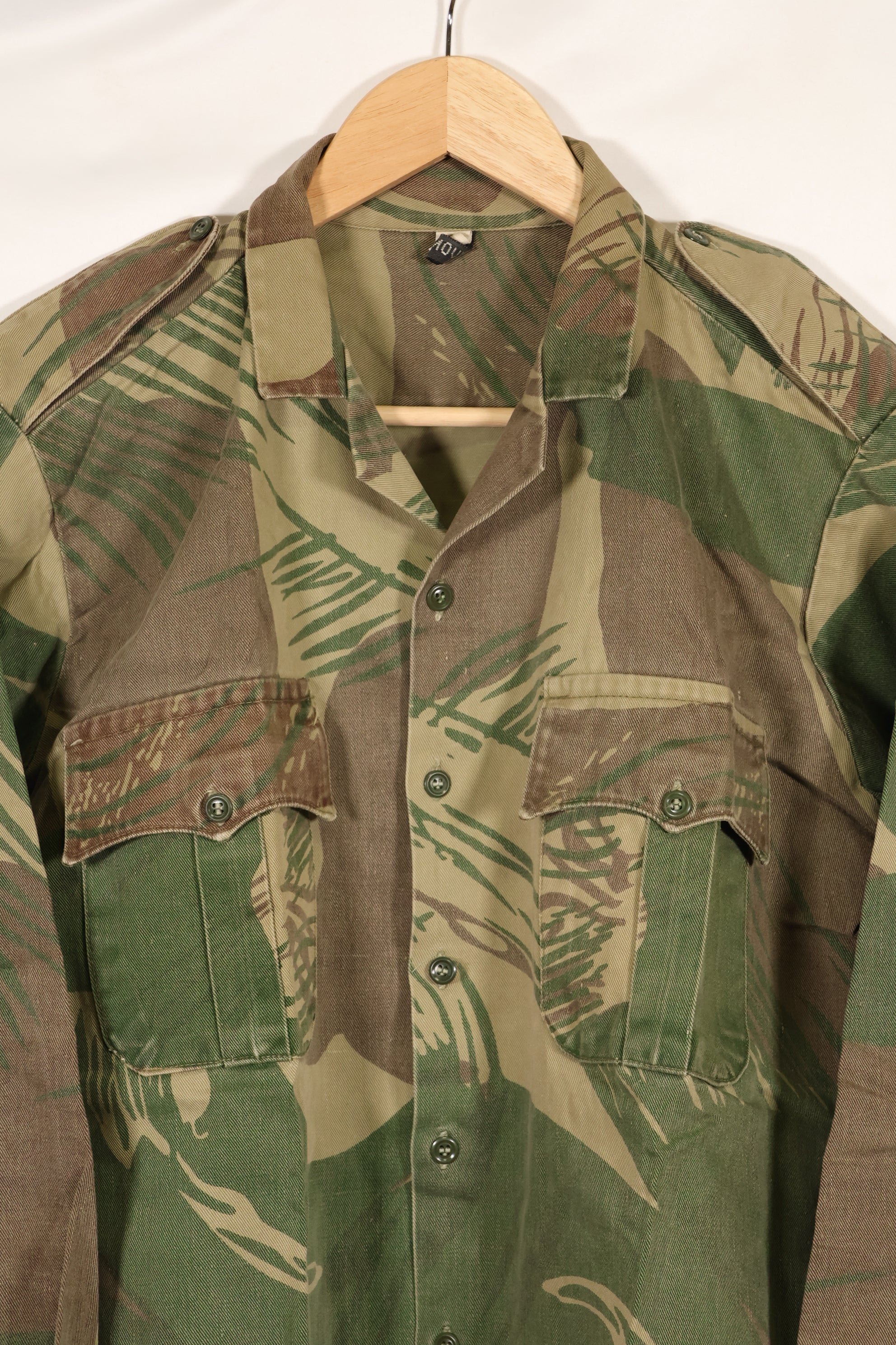Real Rhodesian Army Rhodesian camouflage PARAMOUNT shirt, faded, used.
