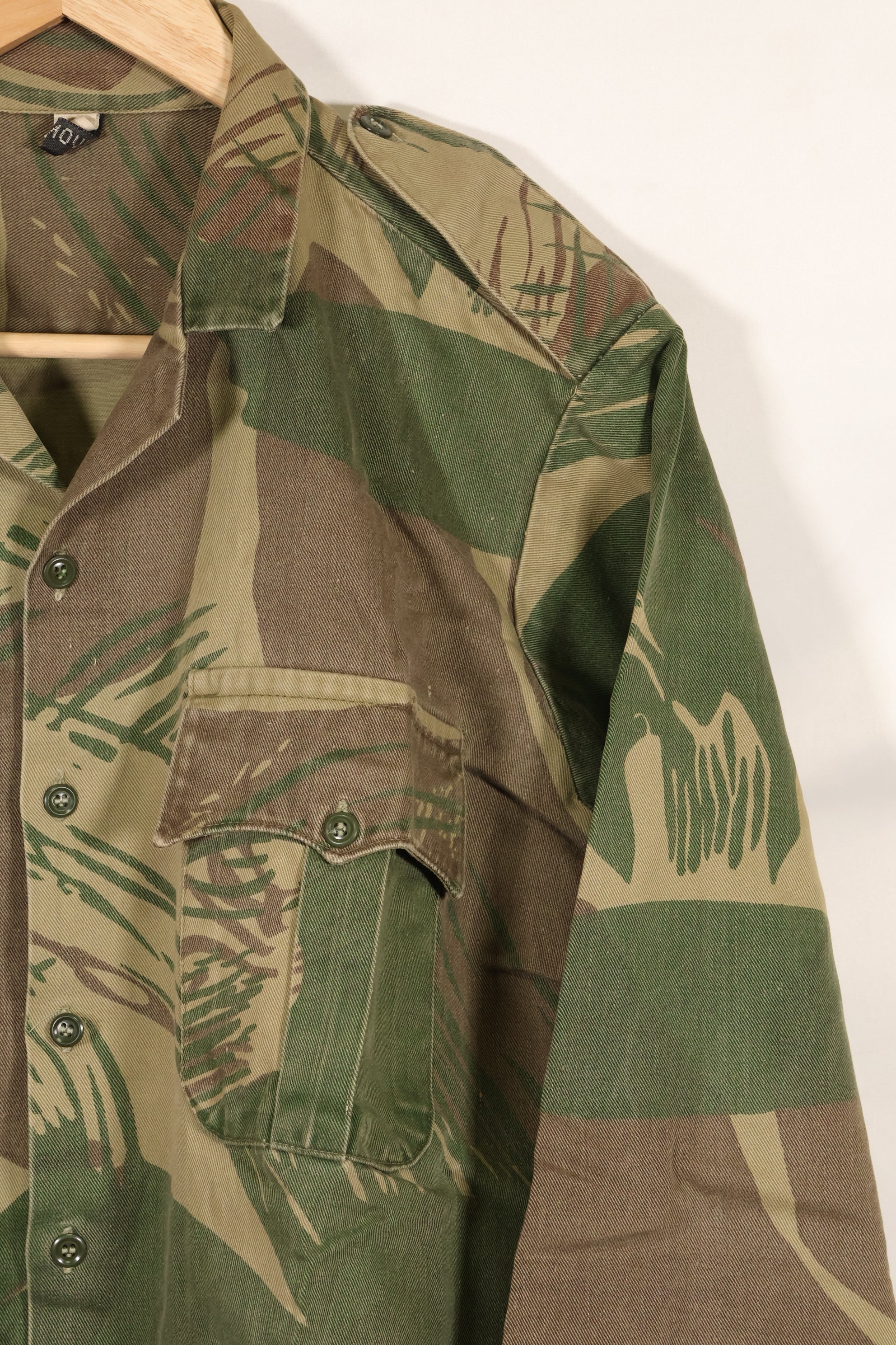 Real Rhodesian Army Rhodesian camouflage PARAMOUNT shirt, faded, used.