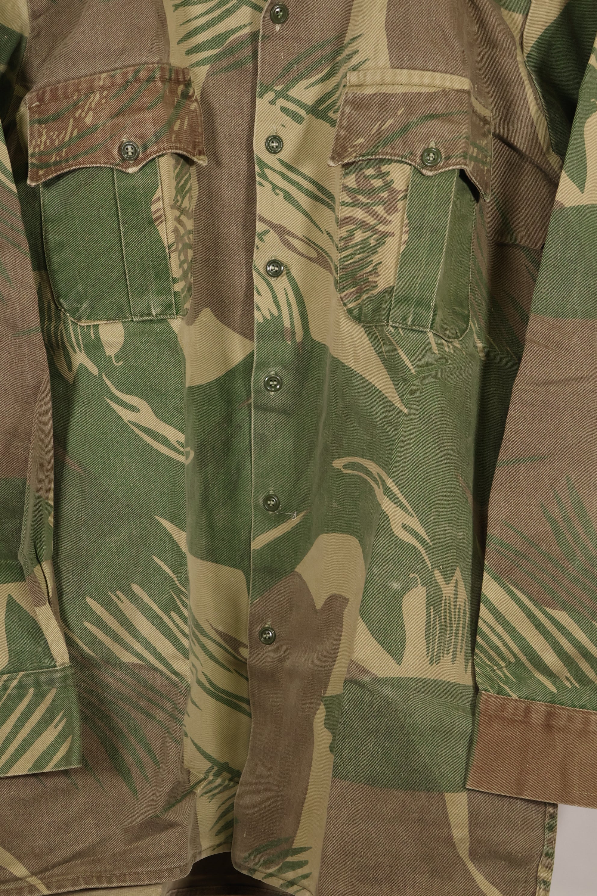 Real Rhodesian Army Rhodesian camouflage PARAMOUNT shirt, faded, used.
