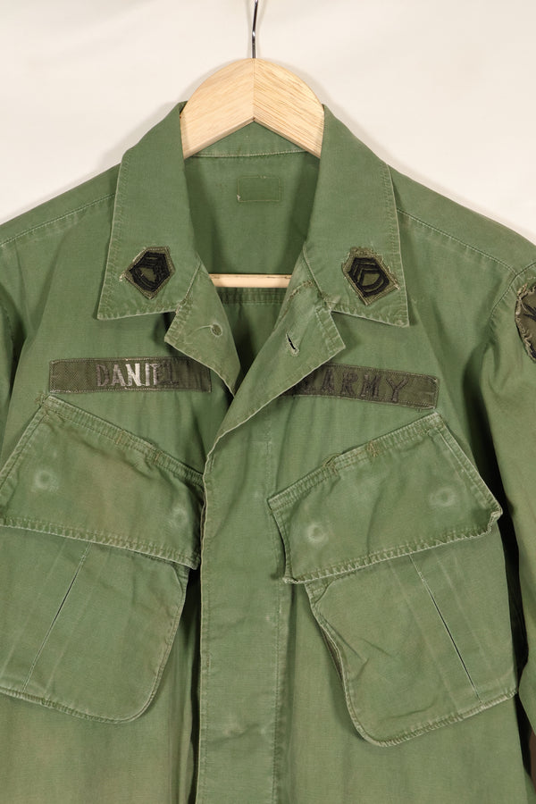 1967 Contract Estimated S-R 3rd Model Jungle Fatigue Jacket 73rd Surveillance Airplane Company  Patch First Attached Used