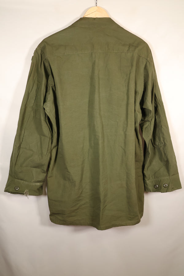 1969 Contract, M-L, 4th Model Jungle Fatigue Jacket, Green Beret Specification, Patches Added Later, Used