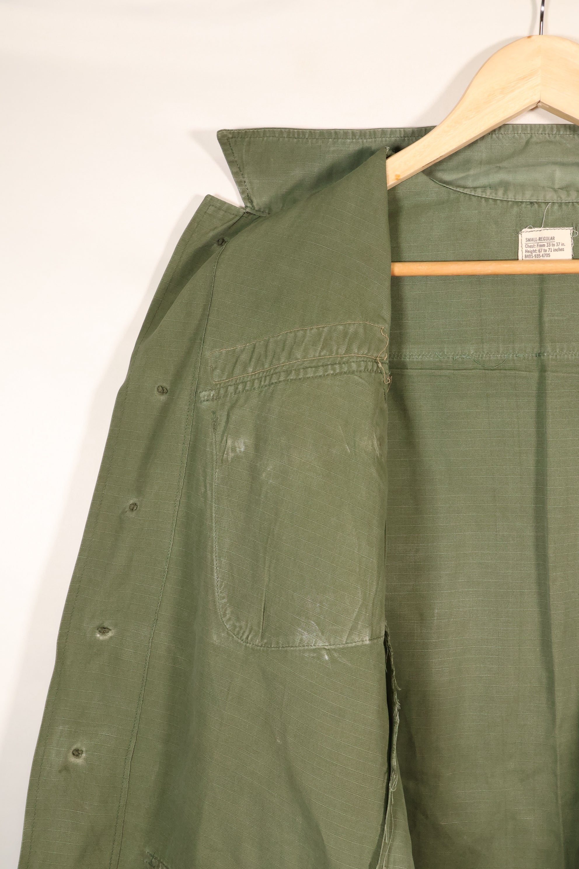 1968 Contract, S-R, USAF, 4th Model Jungle Fatigue Jacket, Short-Sleeve Custom, Used