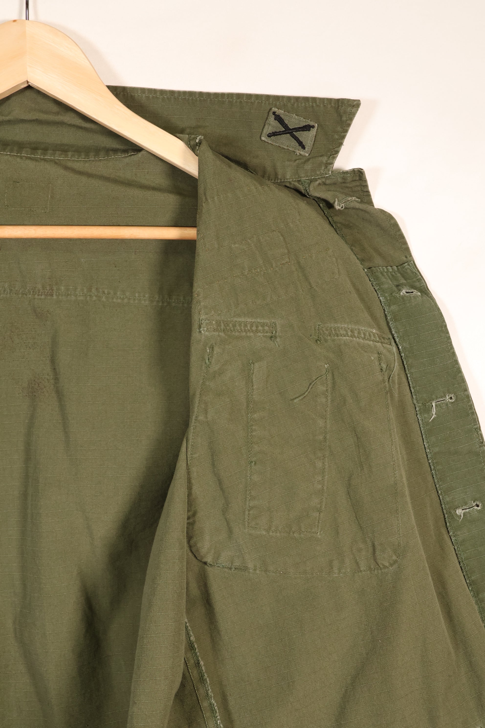 1969 Contract, Presumed S-R, 4th Model Jungle Fatigue Jacket, Patches Added Later, Used