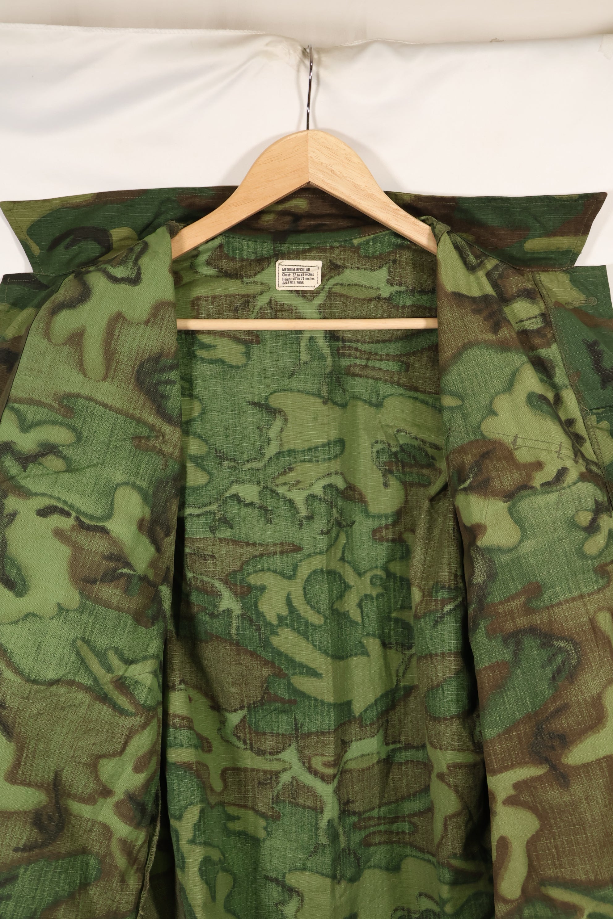 1969 Contract Deadstock M-R ERDL Green Leaf Camouflage Jungle Fatigue Jacket