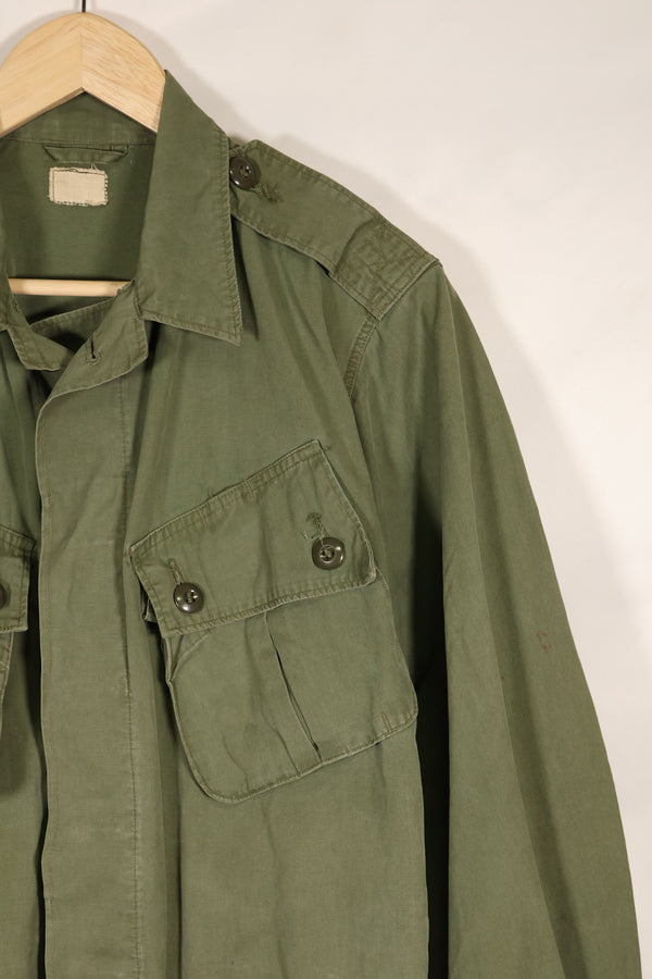 Estimated 1963, Estimated S-S 1st Model Jungle Fatigue Jacket, Scratched, Used.