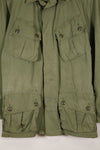 Estimated 1963, Estimated S-S 1st Model Jungle Fatigue Jacket, Scratched, Used.