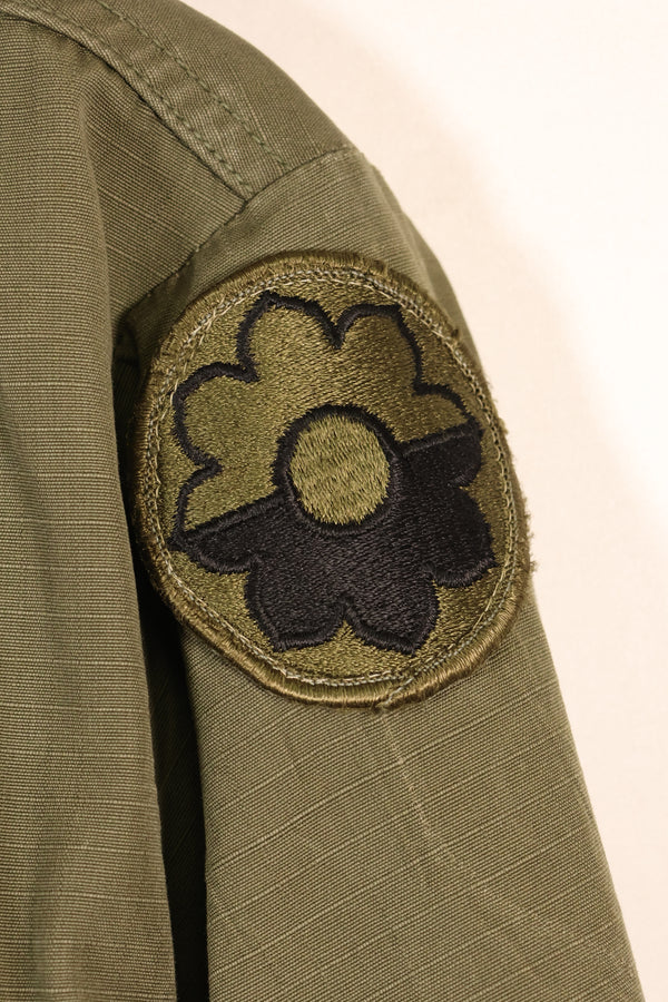 Late 1960s, S-L, U.S. Military, 4th Model Jungle Fatigue Jacket, with added patches, used