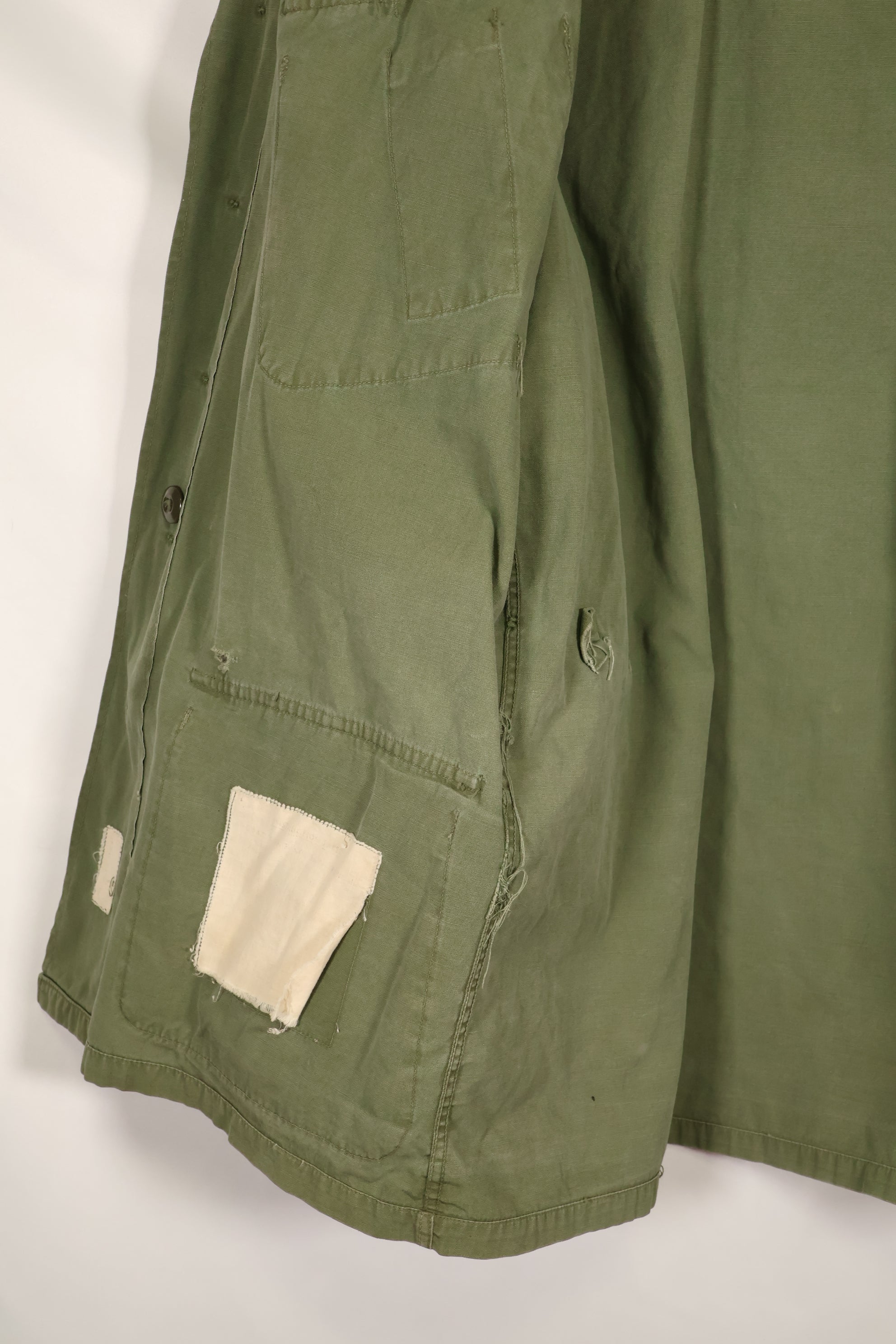 Estimated 1963, Estimated S-S 1st Model Jungle Fatigue Jacket, Scratched, Used.