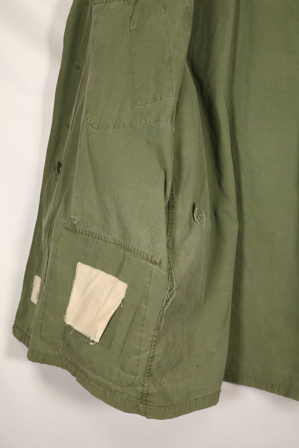 Estimated 1963, Estimated S-S 1st Model Jungle Fatigue Jacket, Scratched, Used.