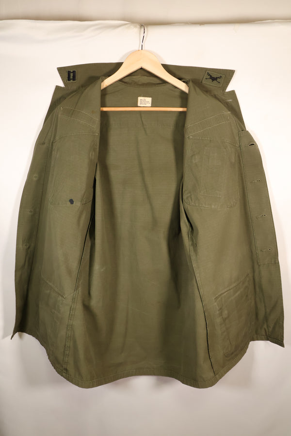 Late 1960s, S-L, U.S. Military, 4th Model Jungle Fatigue Jacket, with added patches, used
