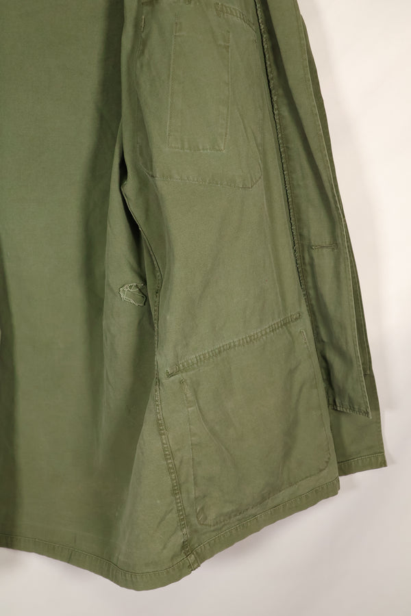 Estimated 1963, Estimated S-S 1st Model Jungle Fatigue Jacket, Scratched, Used.