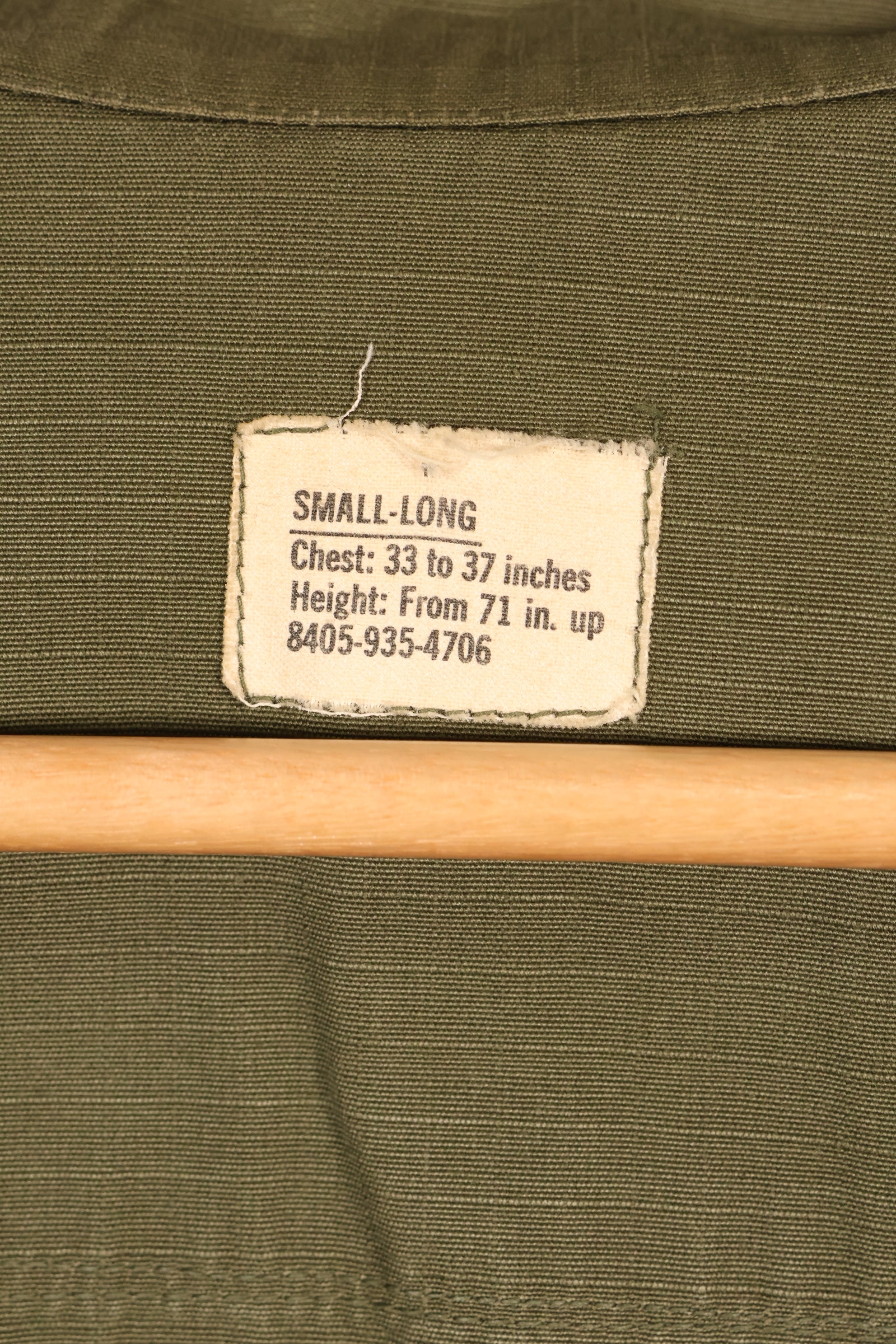 Late 1960s, S-L, U.S. Military, 4th Model Jungle Fatigue Jacket, with added patches, used