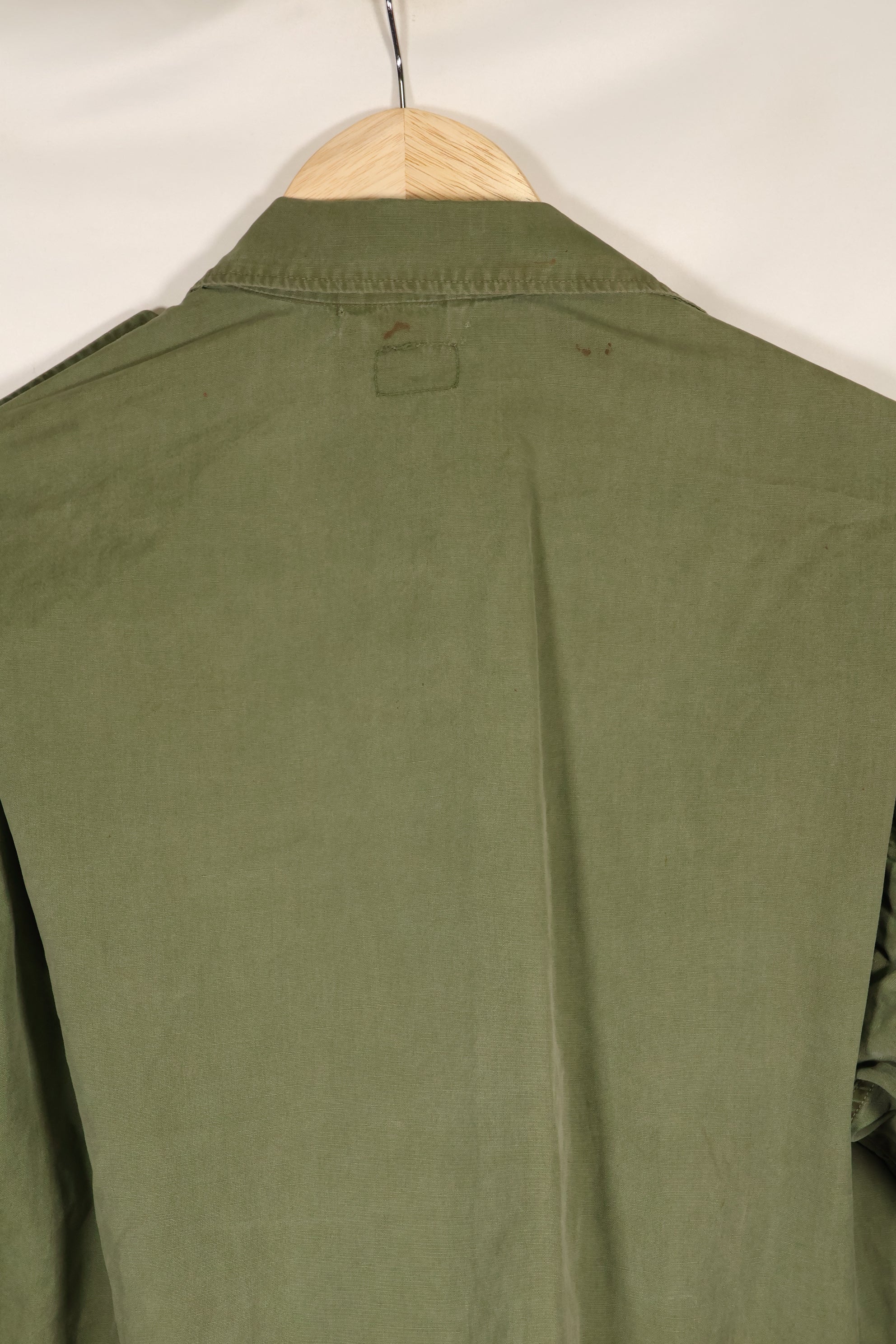 Estimated 1963, Estimated S-S 1st Model Jungle Fatigue Jacket, Scratched, Used.