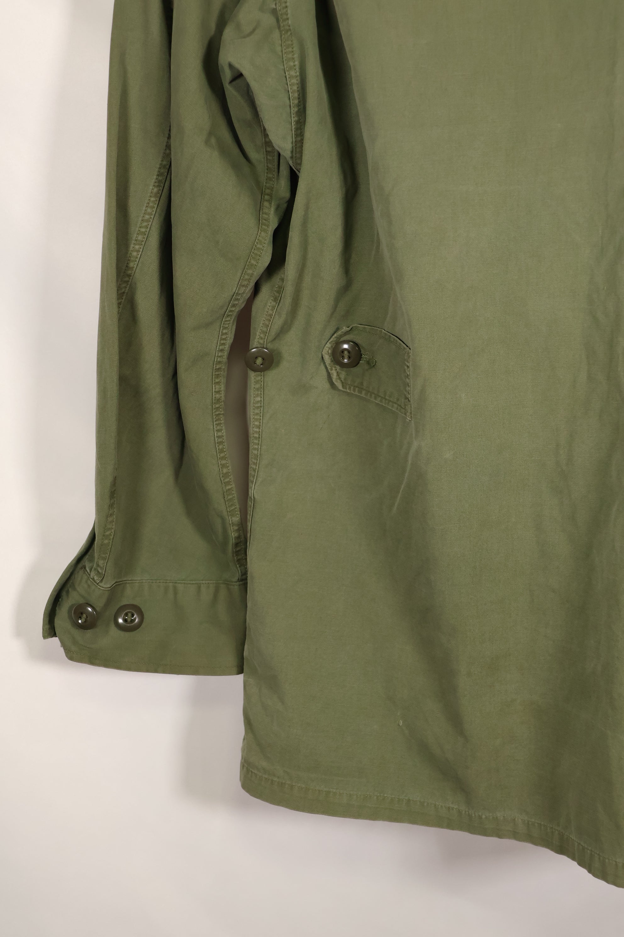 Estimated 1963, Estimated S-S 1st Model Jungle Fatigue Jacket, Scratched, Used.