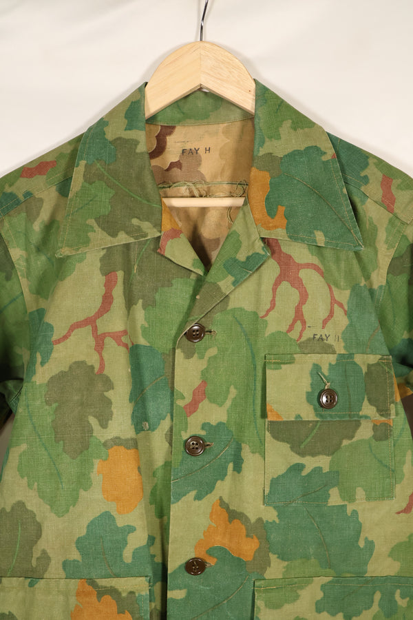 1970's Private Purchase U.S. Marine Corps Mitchell Camouflage Fatigue Jacket by Shelterhalf, used.