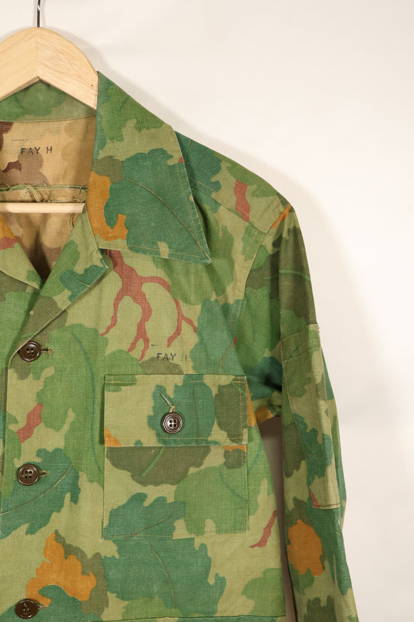 1970's Private Purchase U.S. Marine Corps Mitchell Camouflage Fatigue Jacket by Shelterhalf, used.