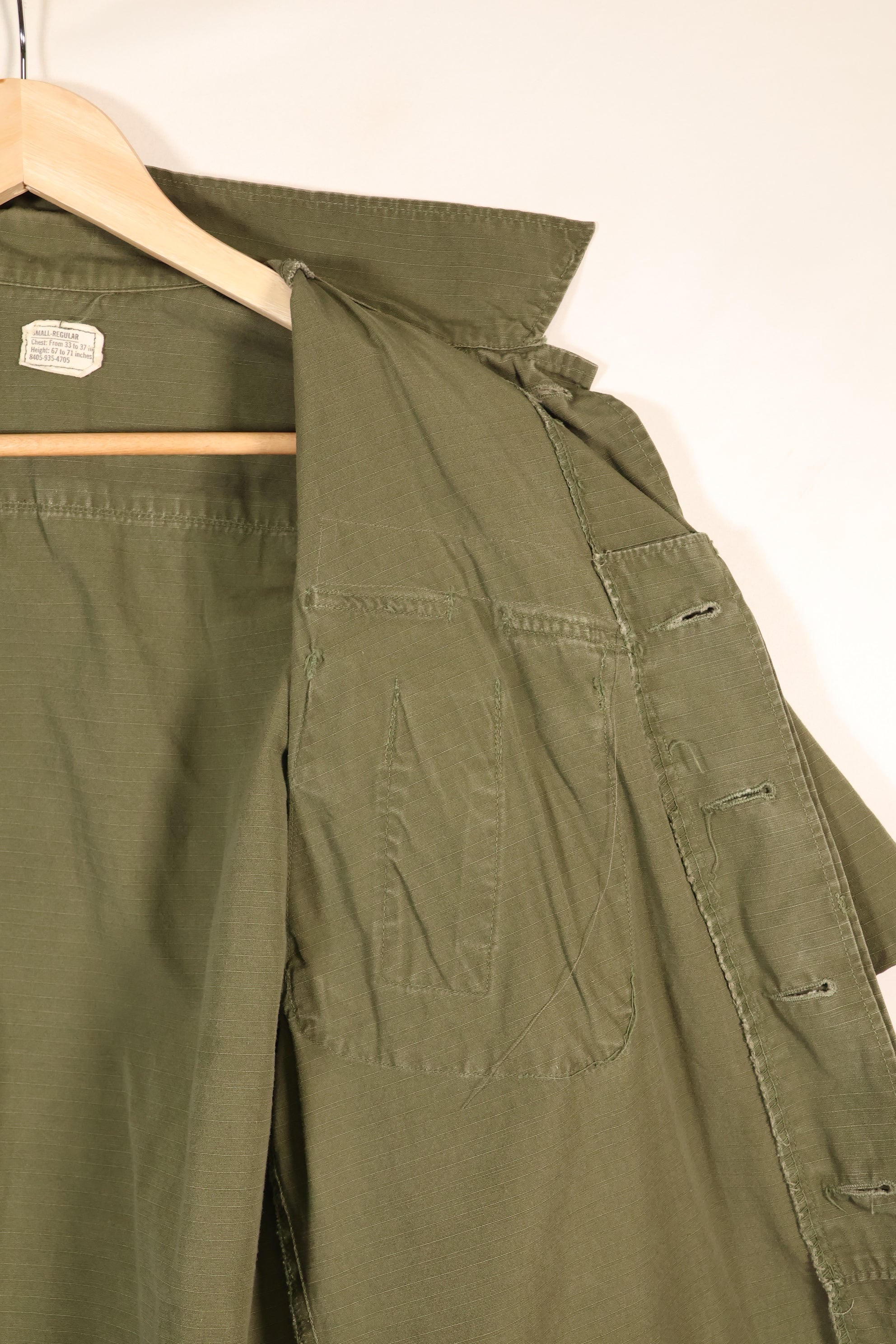1969 Contract, S-R, U.S. Navy, PBR 4th Model Jungle Fatigue Jacket, Patch Added Later, Used
