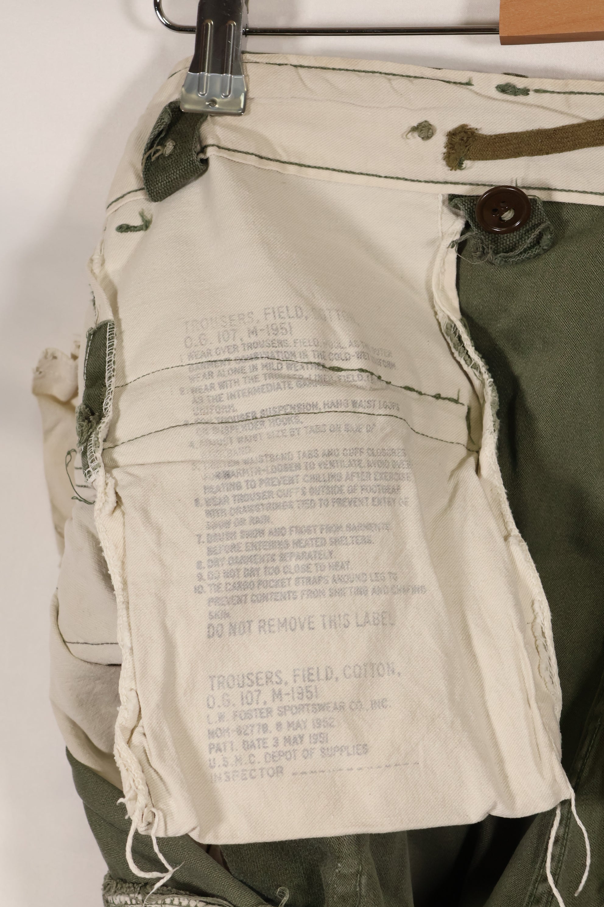 Real 1950s U.S. Army M51 Cotton Field Pants Used M-R