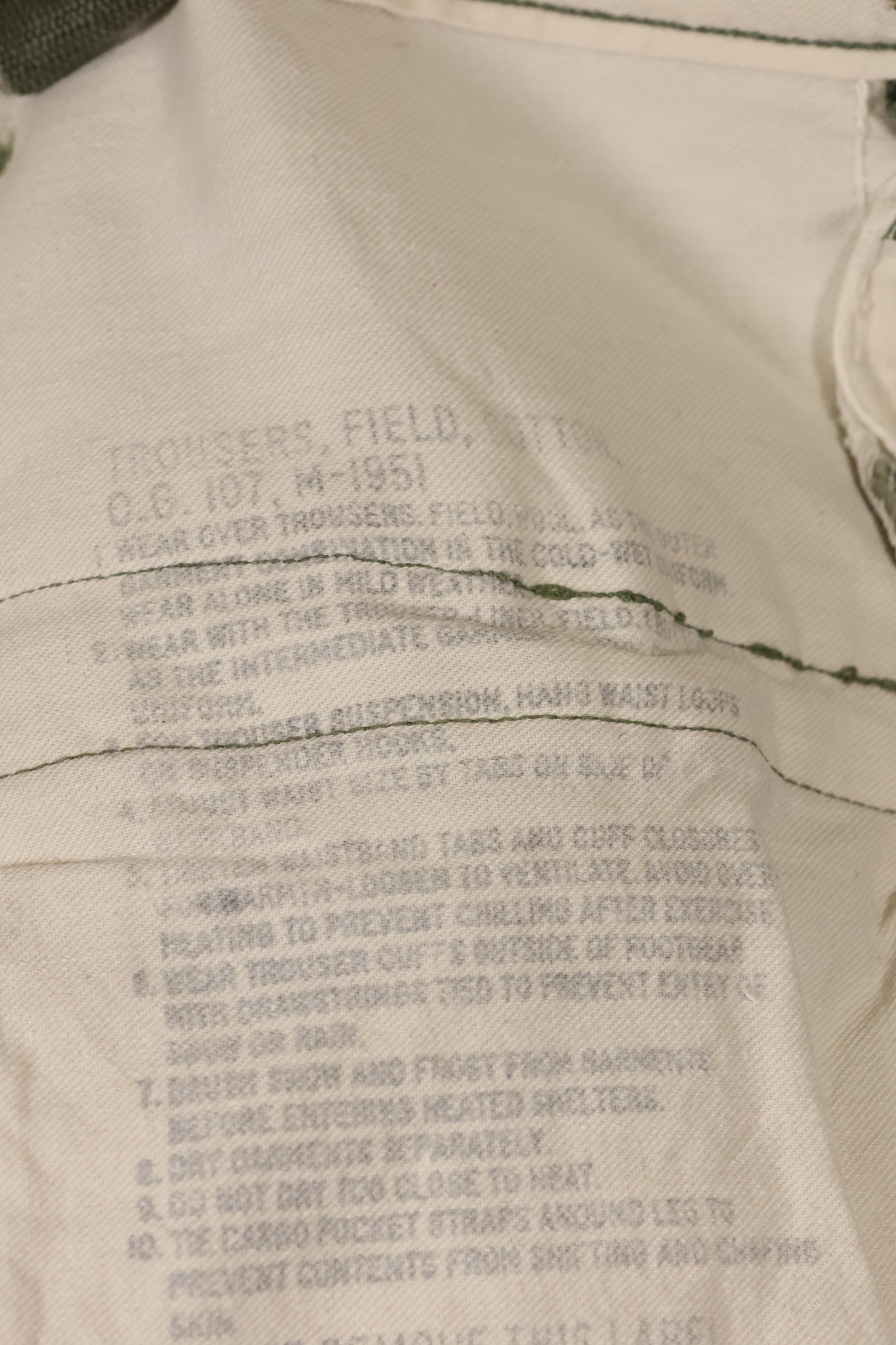 Real 1950s U.S. Army M51 Cotton Field Pants Used M-R