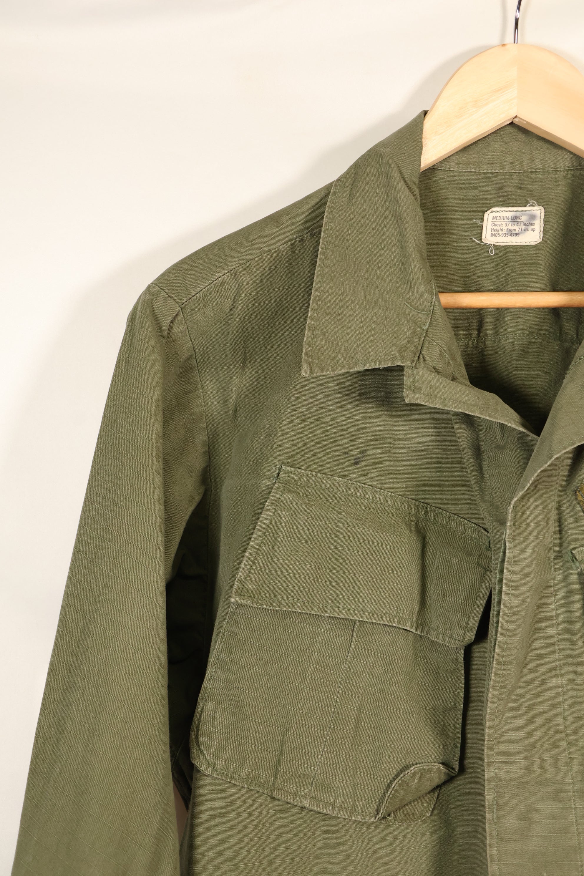 1968 Contract, M-L US Army, 4th Model Jungle Fatigue Jacket, Used