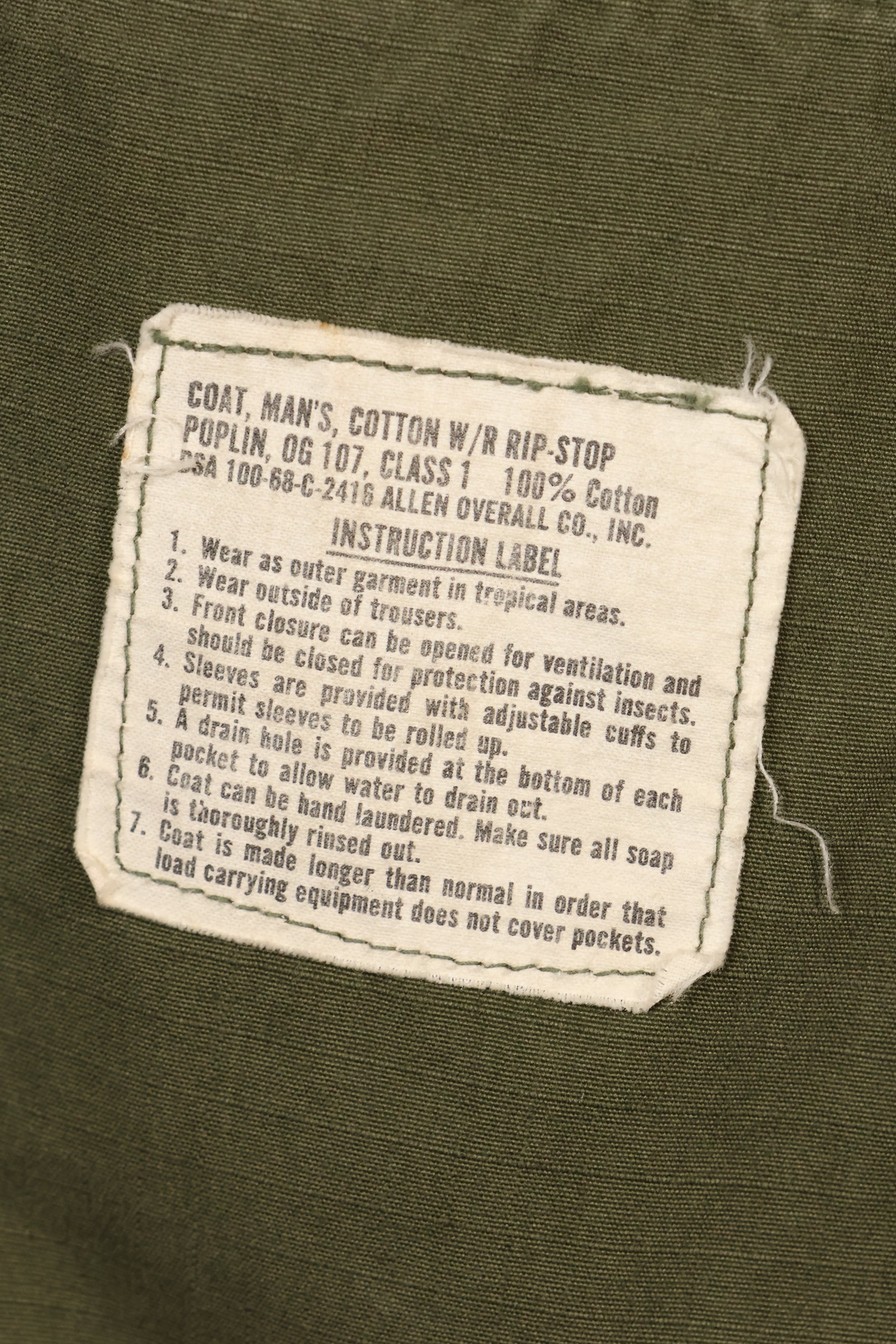 1968 Contract, M-L US Army, 4th Model Jungle Fatigue Jacket, Used