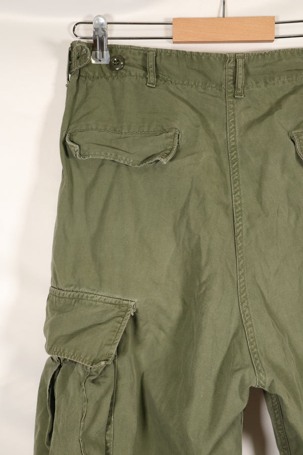 Estimated circa 1965 M-R 2nd Model Jungle Fatigue pants, faded, used.