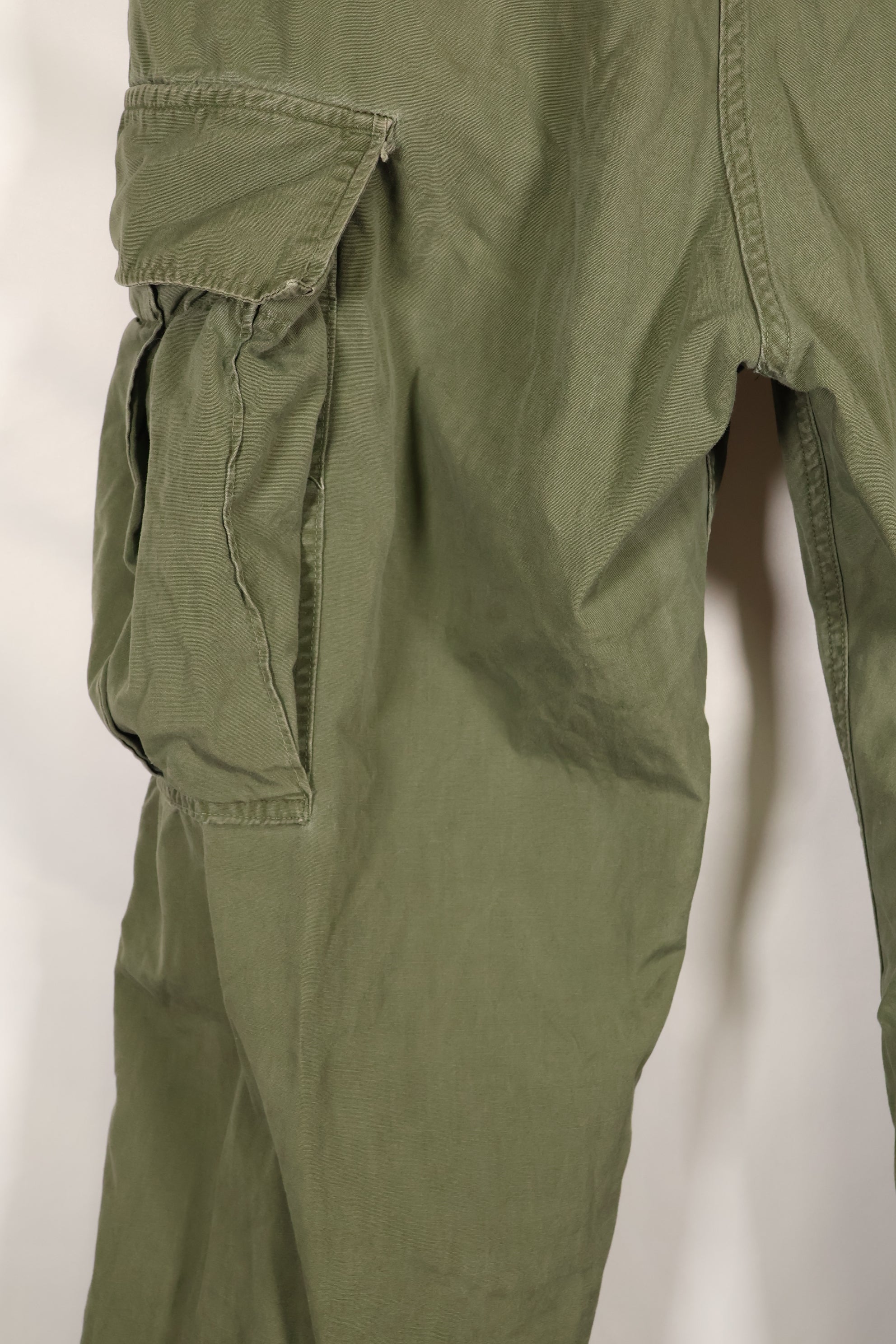 Estimated circa 1965 M-R 2nd Model Jungle Fatigue pants, faded, used.