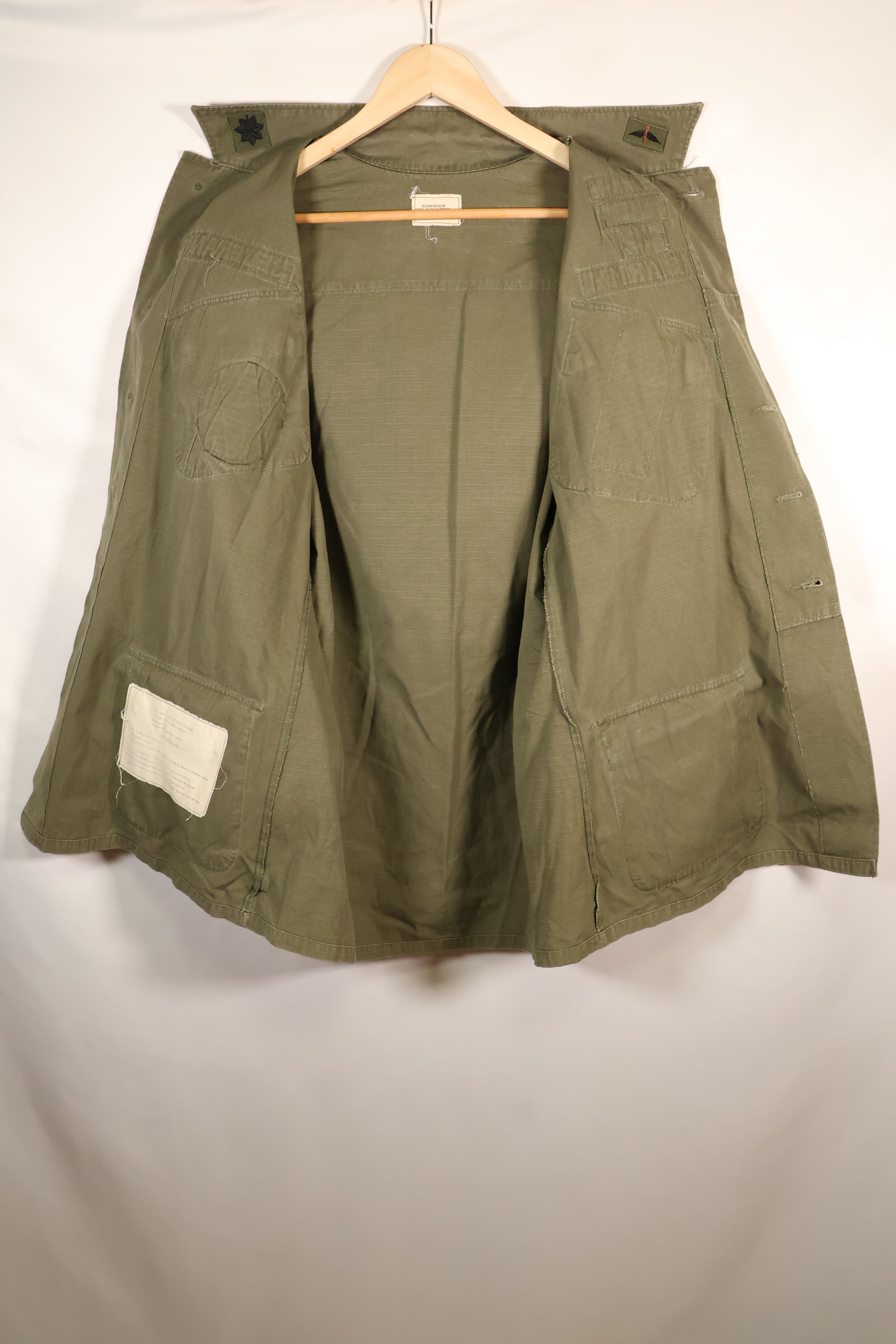 1969 Contract, M-R, 4th Model Jungle Fatigue Jacket, With Aftermarket Patches, Used