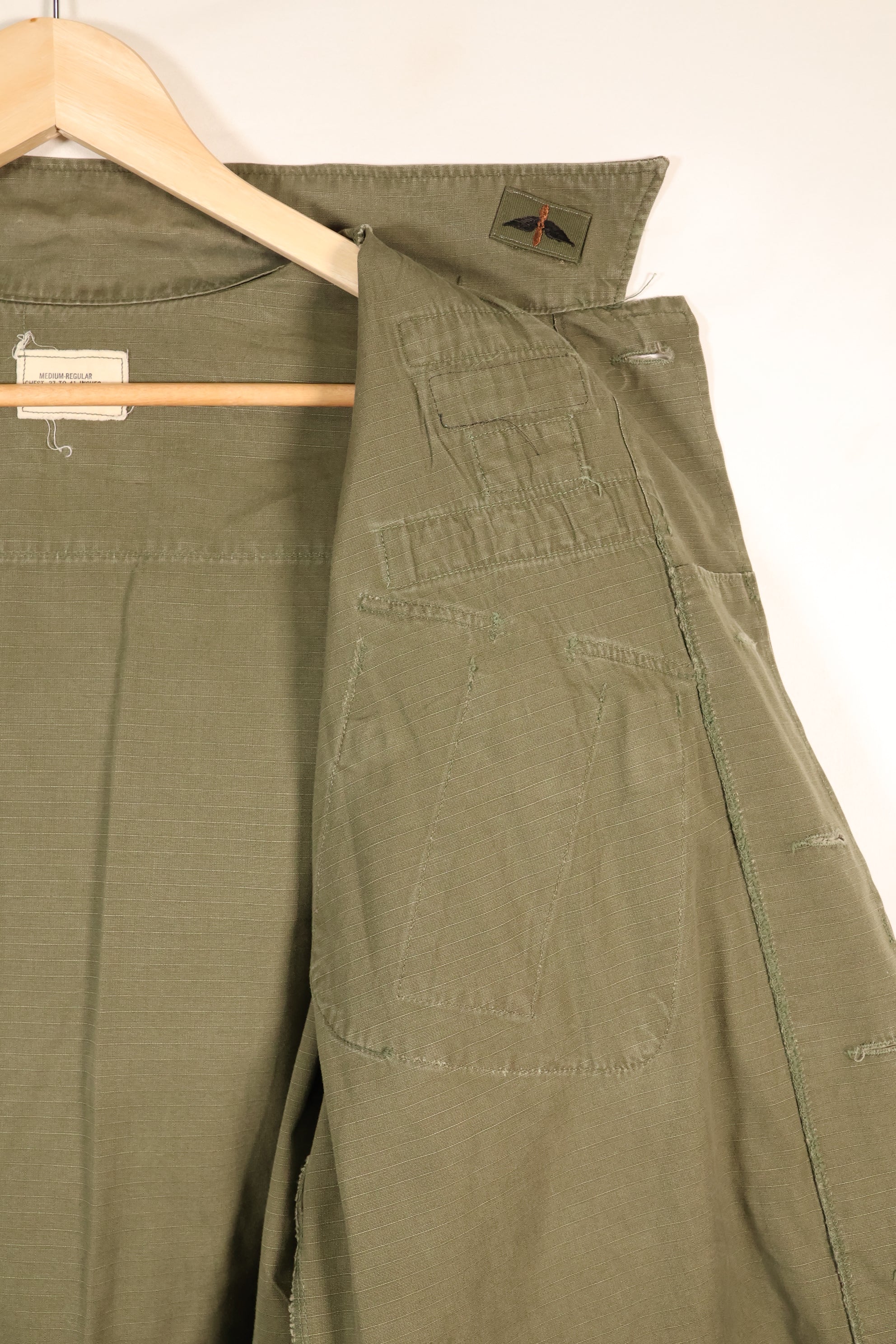 1969 Contract, M-R, 4th Model Jungle Fatigue Jacket, With Aftermarket Patches, Used
