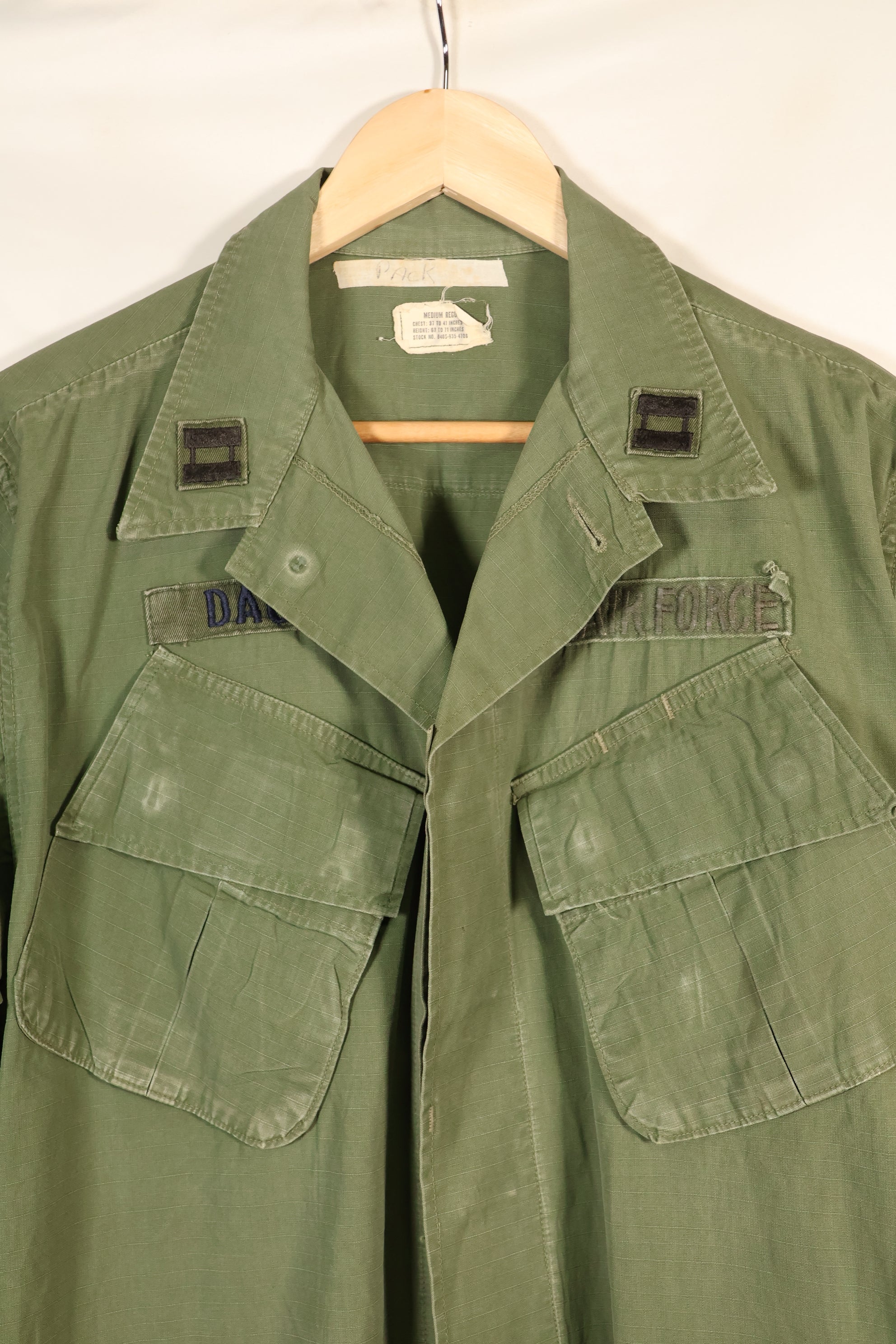 1969 Contract, M-R, 4th Model Jungle Fatigue Jacket, With Aftermarket Patches, Used