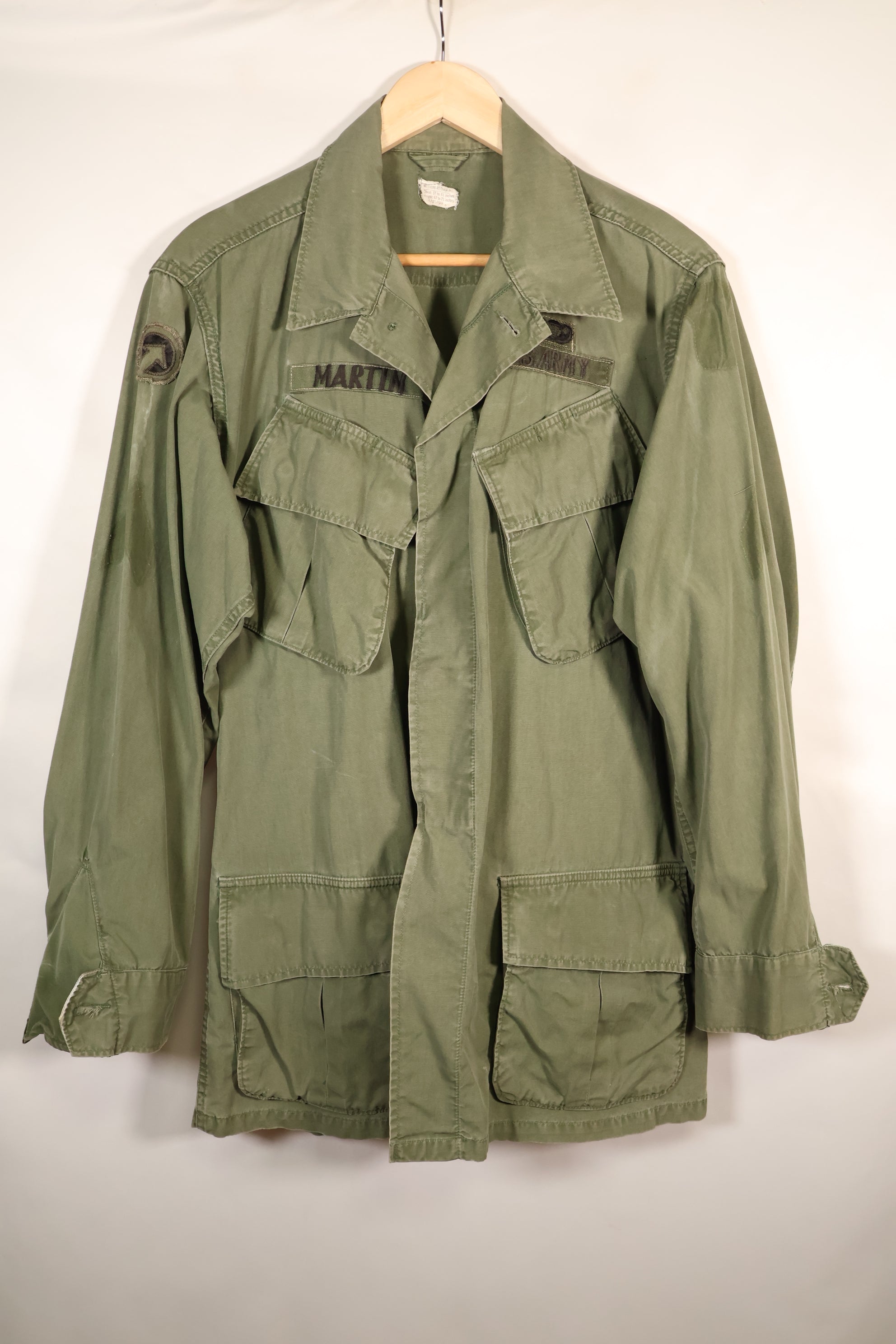 1967 Contract, M-R, U.S. Army, 3rd Model Jungle Fatigue Jacket, with Patches, Used