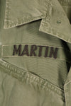1967 Contract, M-R, U.S. Army, 3rd Model Jungle Fatigue Jacket, with Patches, Used