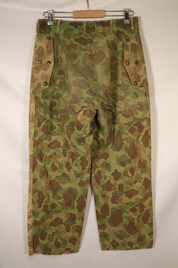 1940s, WWII, USMC, P-44, Frogskin Camouflage, HBT Pants, Used