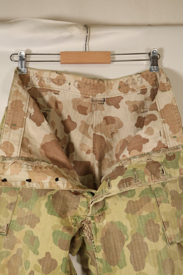 1940s W34 US Army Frogskin Camouflage HBT Pants Utility Pants Used