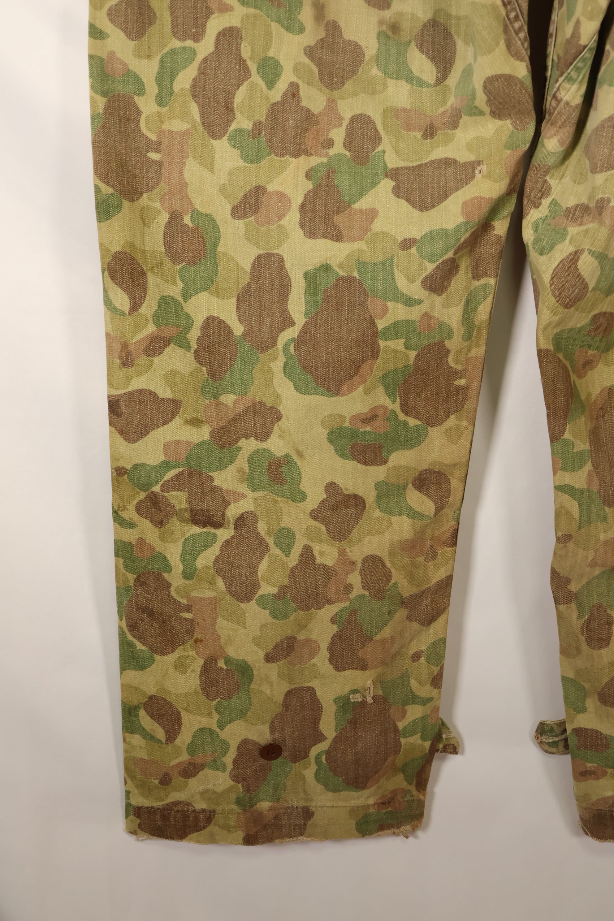 1940s W34 US Army Frogskin Camouflage HBT Pants Utility Pants Used
