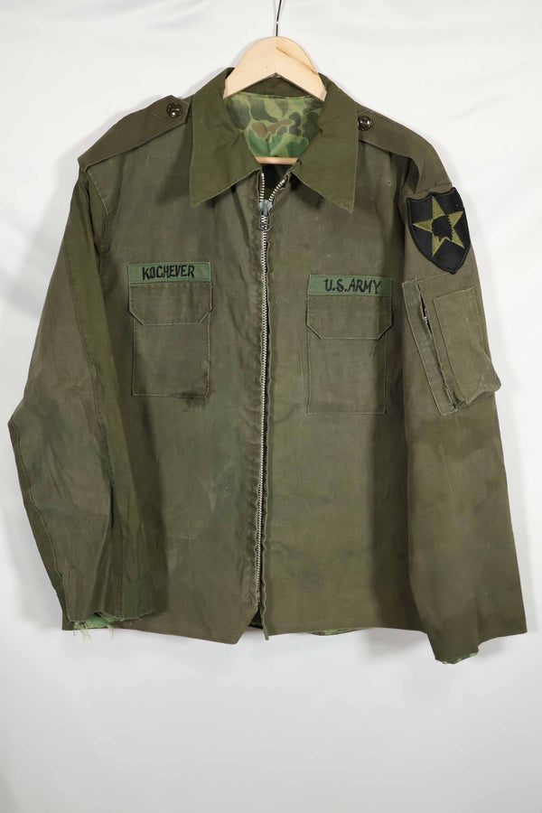 1960s locally made 2nd Infantry Division rain jacket, reversible, used.