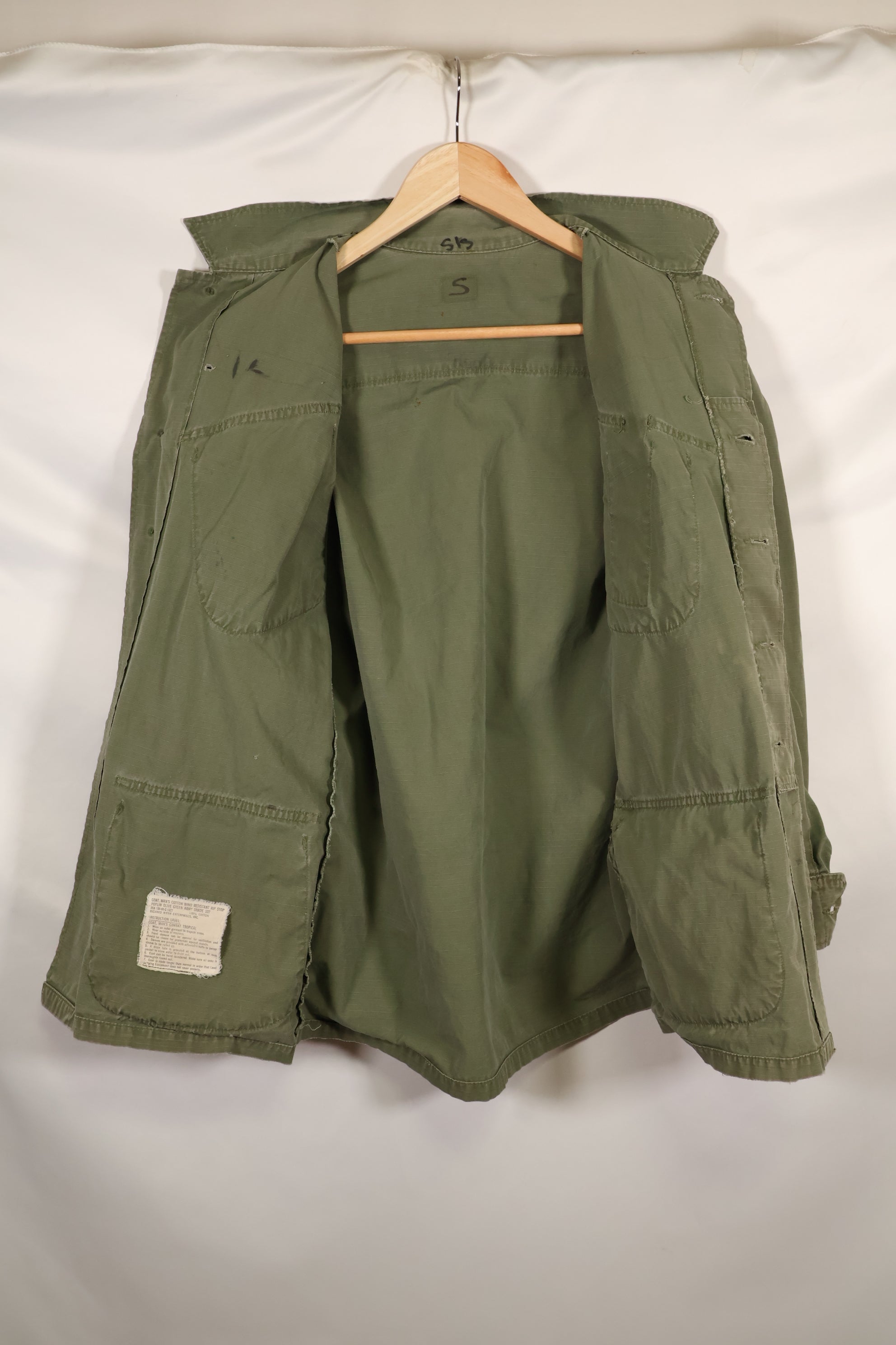Circa 1968, estimated size S-R 4th Model Jungle Fatigue Jacket, used, released by film company.