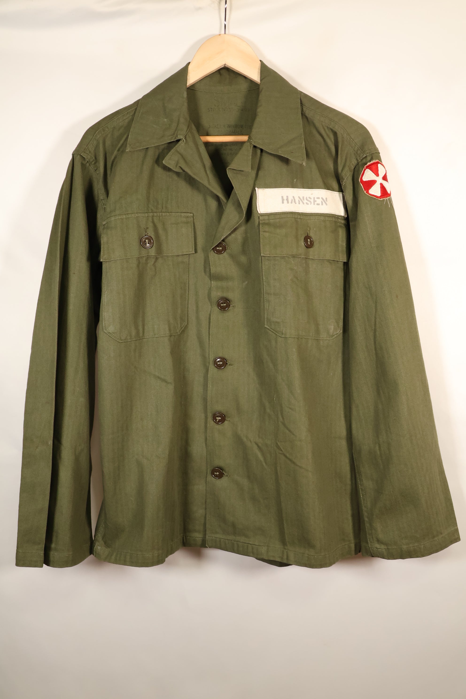 1947 Contract SMALL M-1947 HBT Utility Shirt with Patches, Used