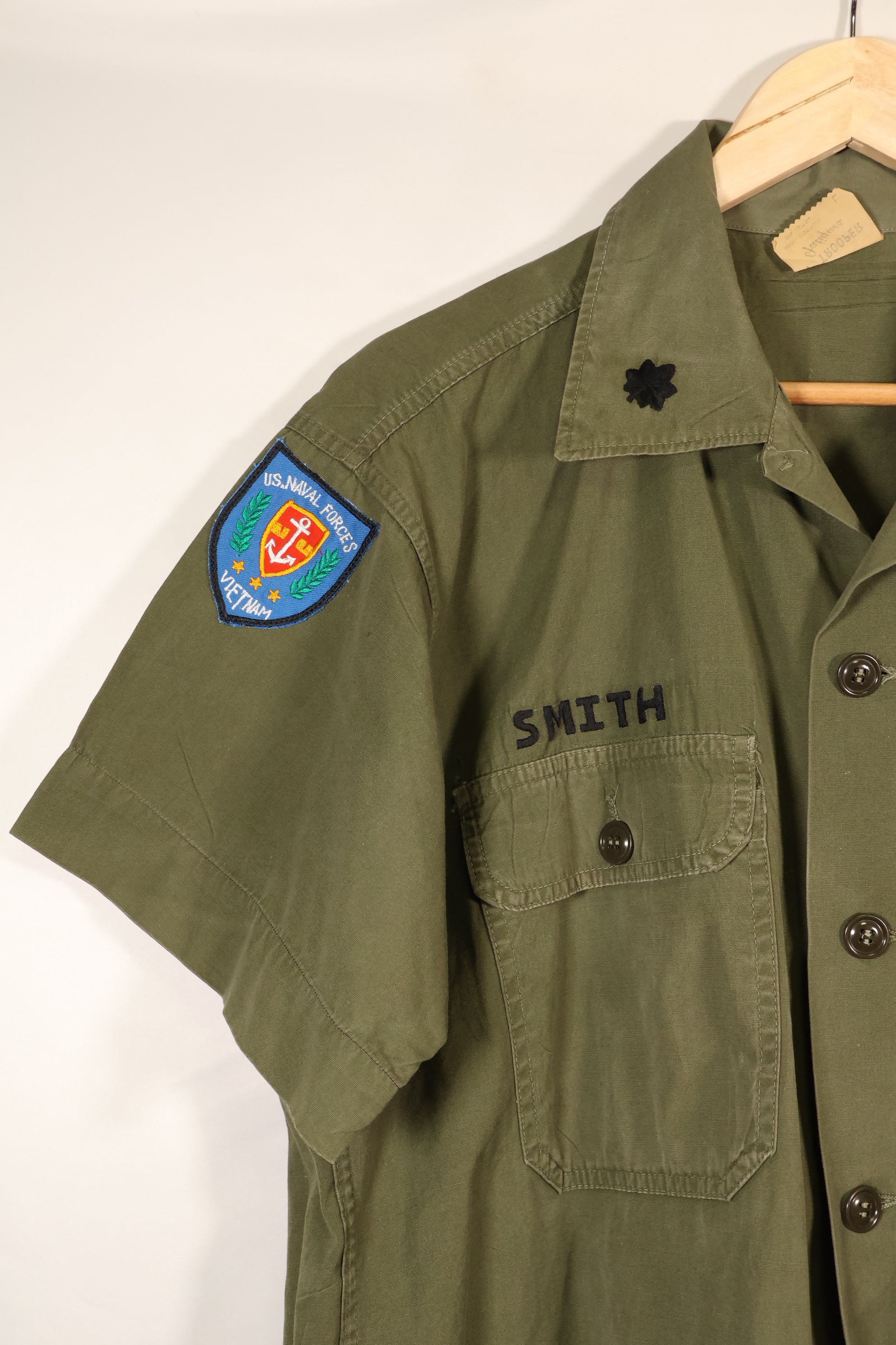 Late 1960s | LARGE | PX Item | Privately Sourced | OG-107 | Utility Shirt | Navy Advisor Replica | Used