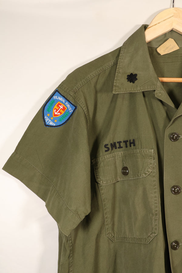 Late 1960s | LARGE | PX Item | Privately Sourced | OG-107 | Utility Shirt | Navy Advisor Replica | Used