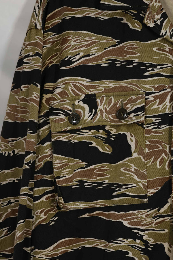 MILITARIA 1911 Early Gold Tiger Stripe US-XL Shirt Aged Used