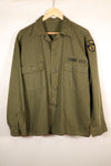 1960s, Estimated Size: MEDIUM, OG-107, Utility Shirt, Rare Cut, Retrofitted Patch, Used