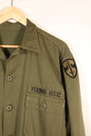 1960s, Estimated Size: MEDIUM, OG-107, Utility Shirt, Rare Cut, Retrofitted Patch, Used