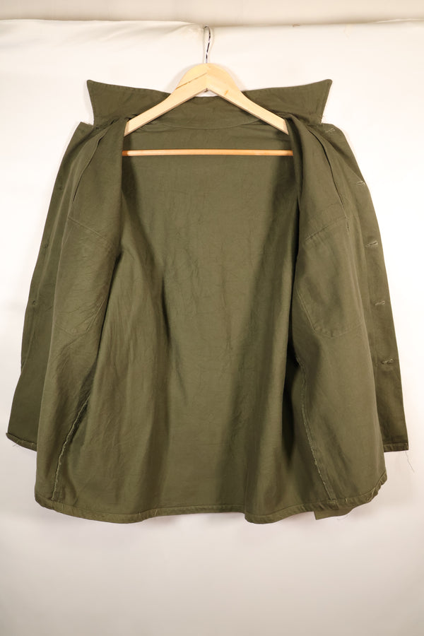 1960s, Estimated Size: MEDIUM, OG-107, Utility Shirt, Rare Cut, Retrofitted Patch, Used