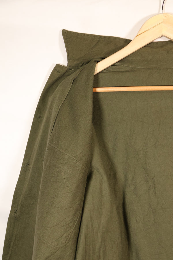 1960s, Estimated Size: MEDIUM, OG-107, Utility Shirt, Rare Cut, Retrofitted Patch, Used