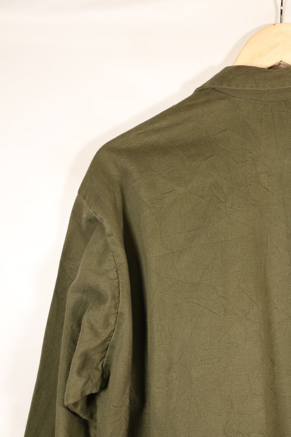 1960s, Estimated Size: MEDIUM, OG-107, Utility Shirt, Rare Cut, Retrofitted Patch, Used